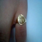 My signet ring engraved with my initials ‘WCW’ (worn on my left pinkie), 2011